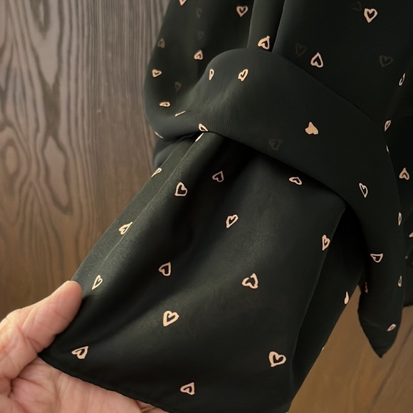 Princess Vera Wang black with coral colored tiny hearts backless dress. Size S - Picture 7 of 11